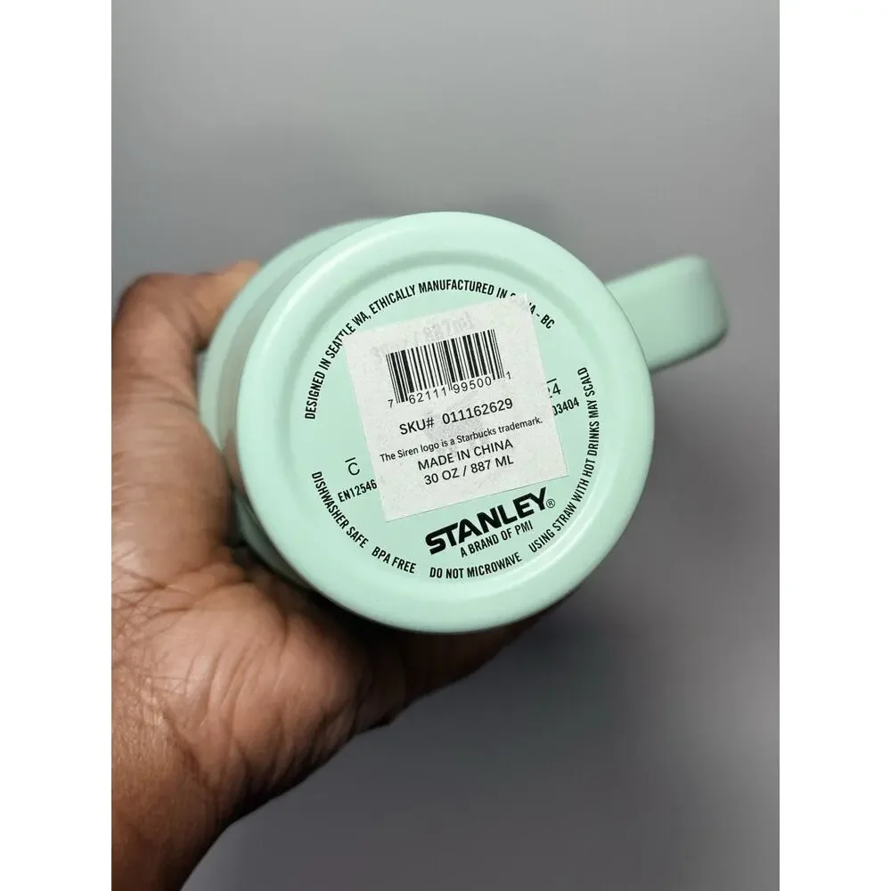Stanley X Starbucks Mexico Exclusive APRICOT GREEN 30oz Quencher Tumbler BNWT - Picture 5 of 6